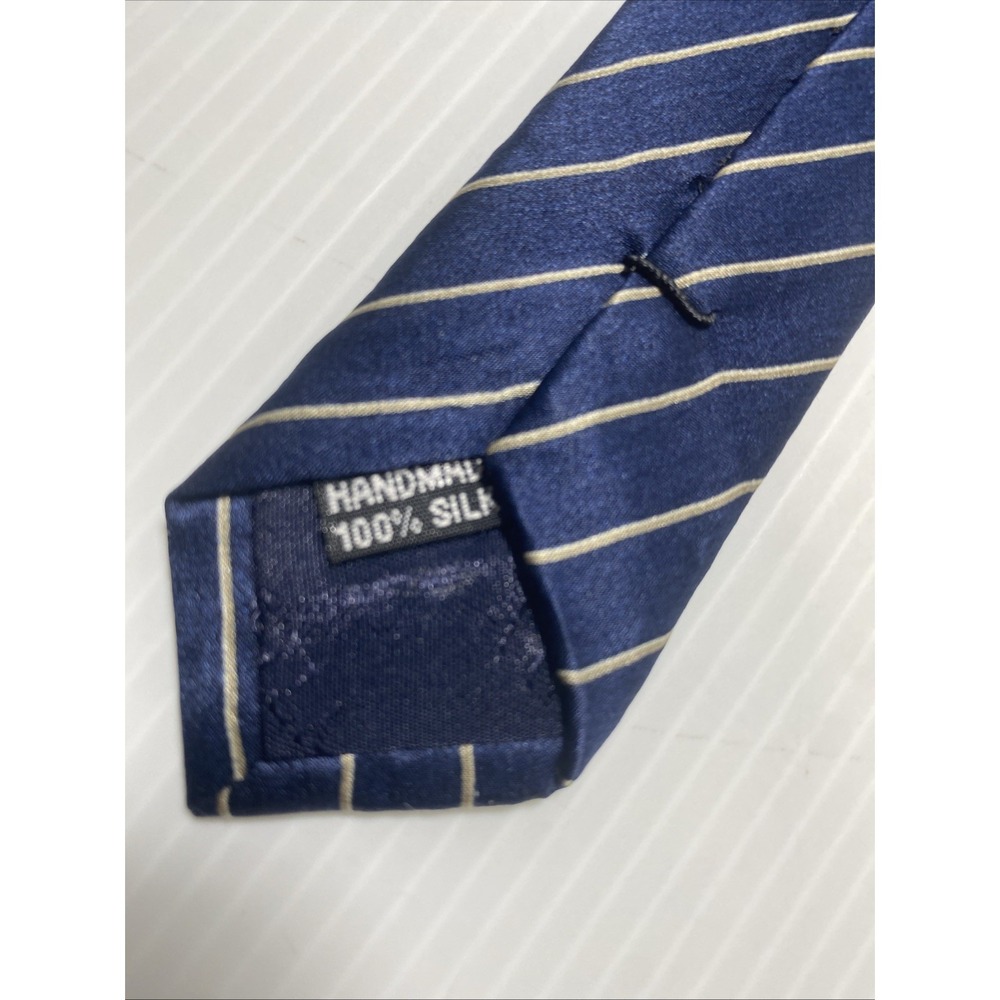 Roberta Baldini Silk Mens Neck Tie Blue and Yellow Stripe Vintage Tie T59 - Picture 5 of 6